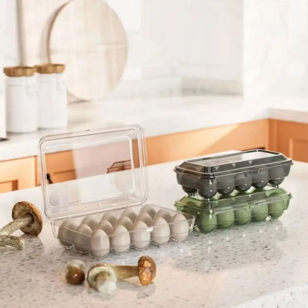 10/15 Grids Egg Box Anti-Fall Eggs Case Transparent