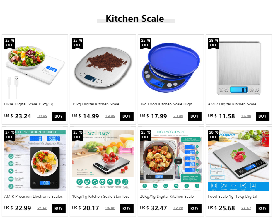 Digital Scale 1g-10kg Food Scale Waterproof Tempered Glass
