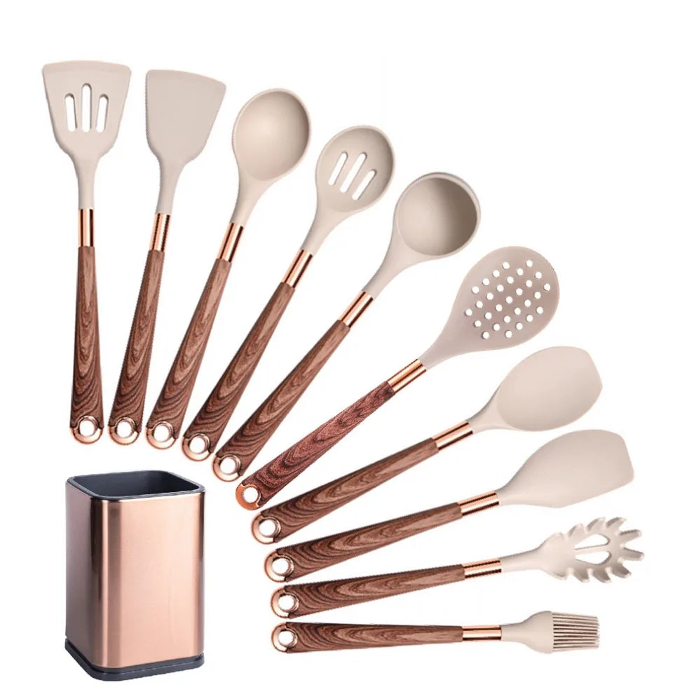 Silicone Cooking Utensils Non-Scratch Non-Stick Heat Resistant