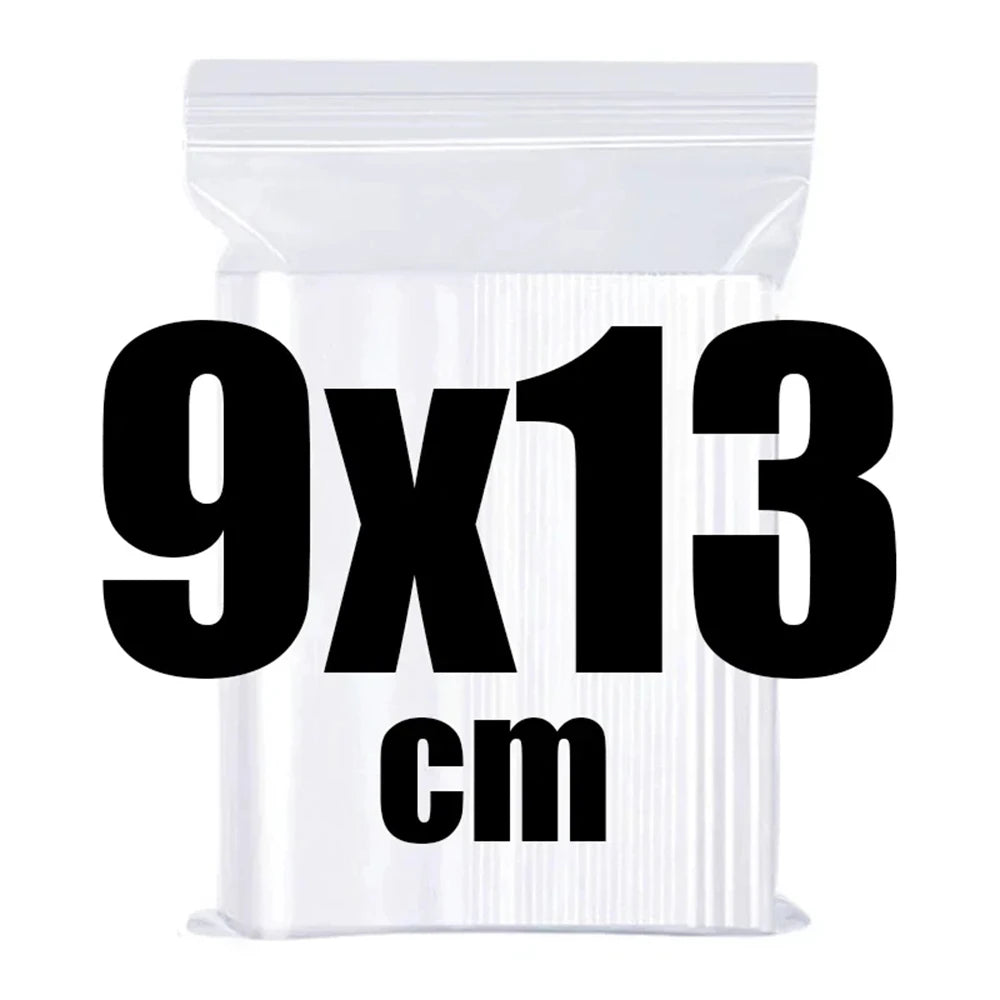 100-600pcs Small Zip Lock Plastic Bags Reclosable Transparent