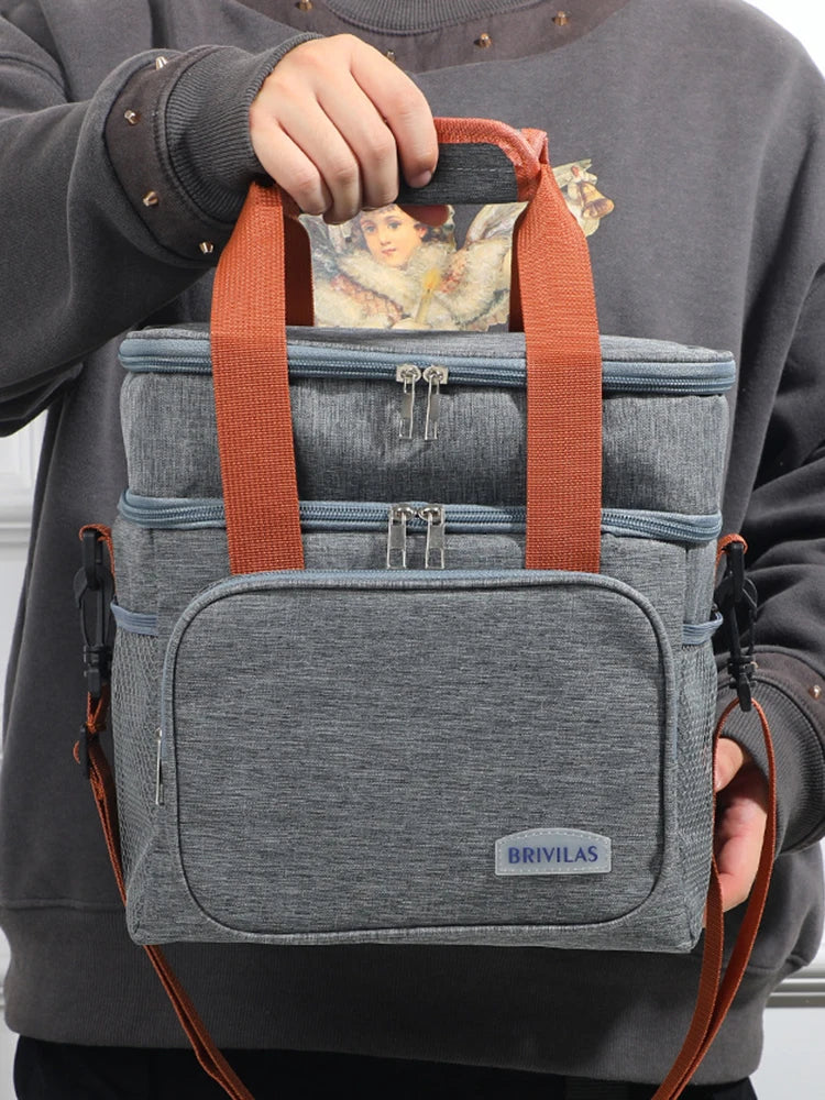 Fashion Crossbody Insulated Lunch Bag Large Capacity Thermal
