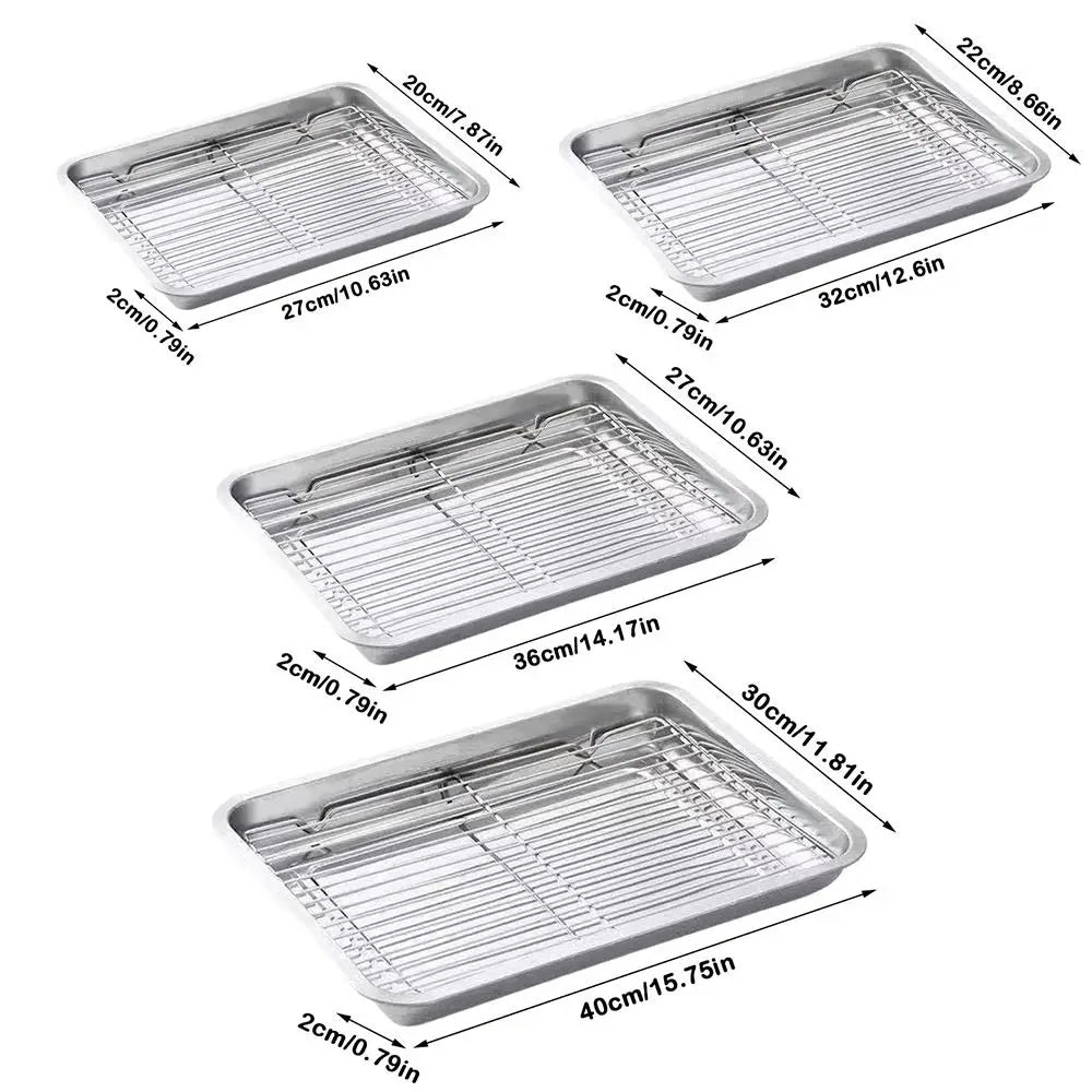 Non-Stick Stainless Steel Baking Pan Cooling Rack Removable