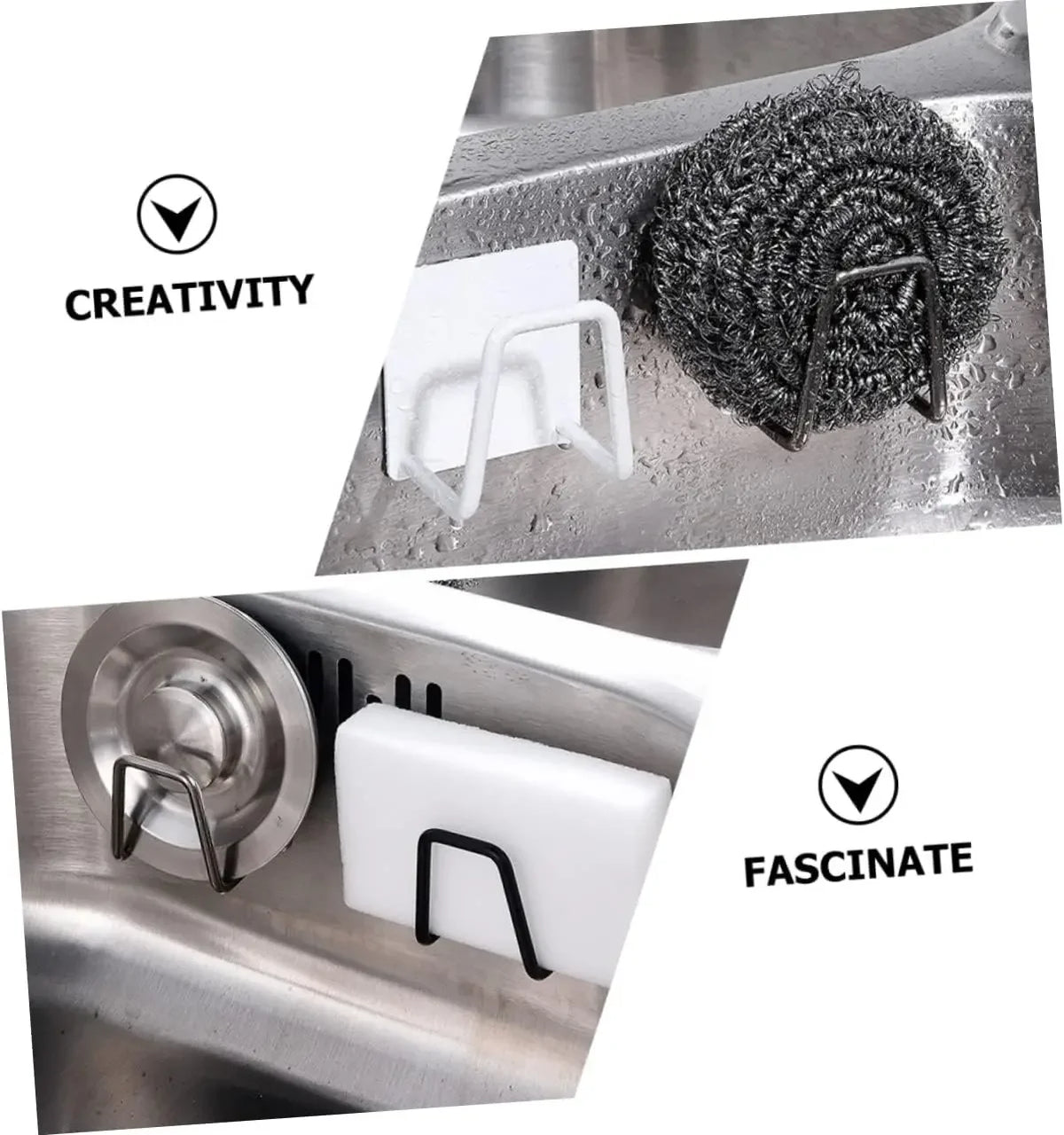 Sponge Rack Self-Adhesive Sink Sponge Drain Rack 304