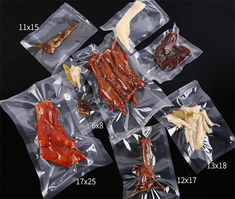 100pcs Clear Transparent Vacuum Sealer Bags Food Storage