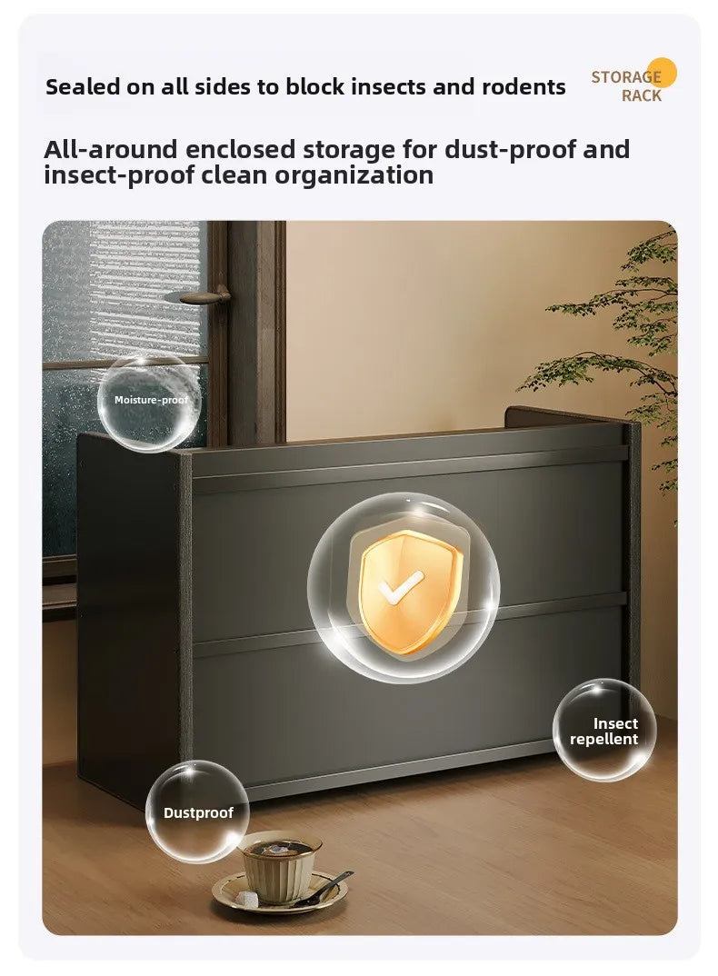 Desktop 2-Tier Countertop Storage Organizer Box Dustproof Fluted