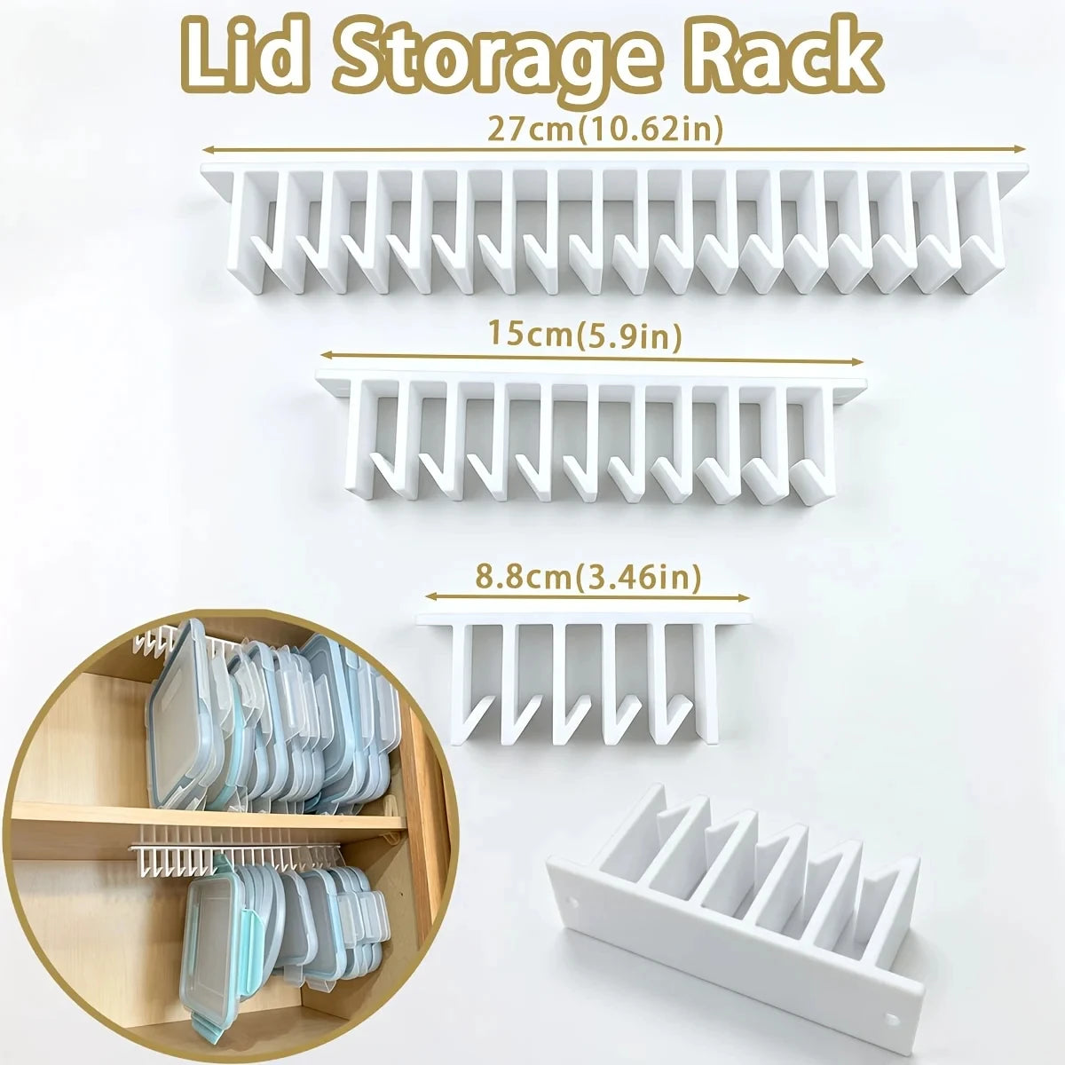 Under Cabinet Lid Organizer Food Container Lid Holder