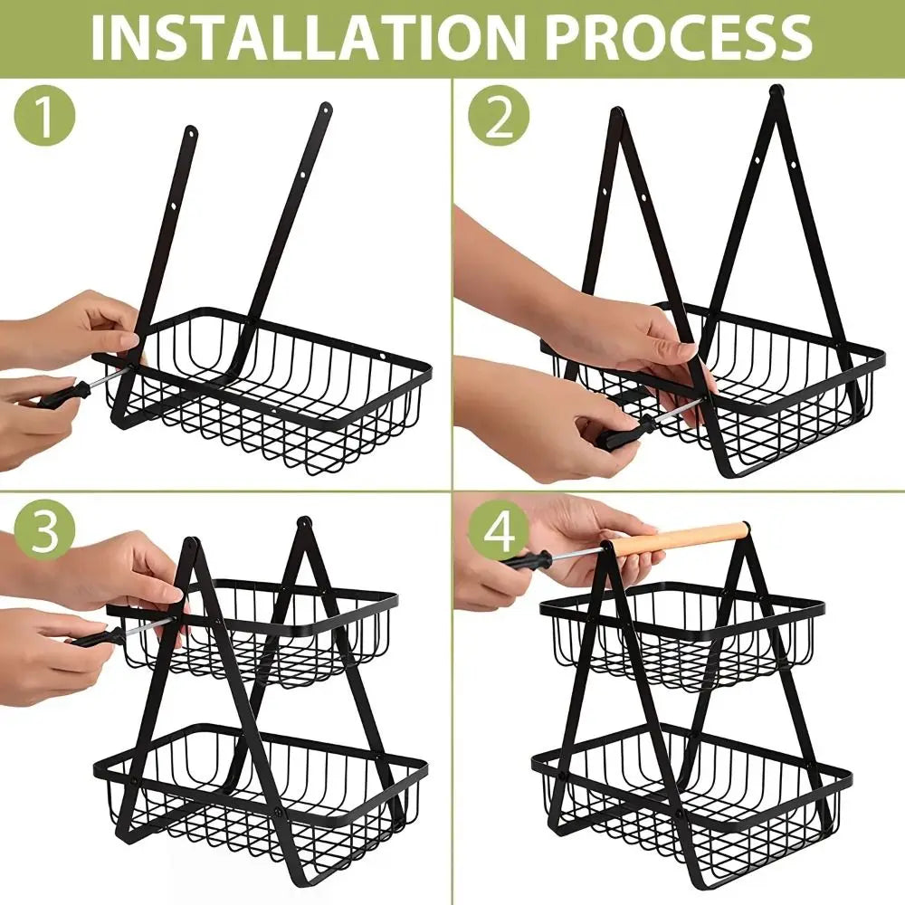 2-Tier Design Fruit Basket 3-Tiers Design Versatile Organizer