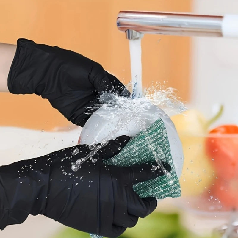 Disposable Glove Packaging Black Nitrile Gloves Cooking Car