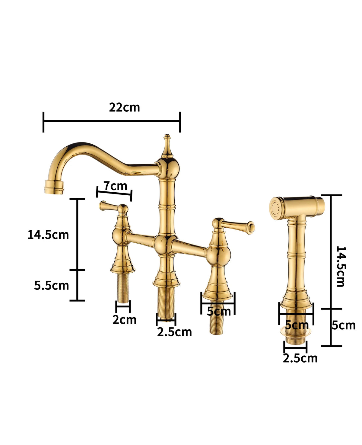 Basin Faucet Cold Faucet Brass Double-Handle Swivel Sink