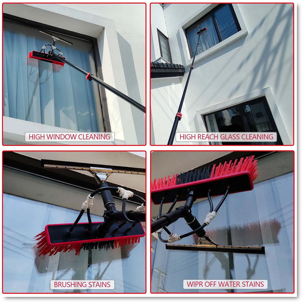 Water Fed Telescopic Pole Telesbrush Window Solar Photovoltaic