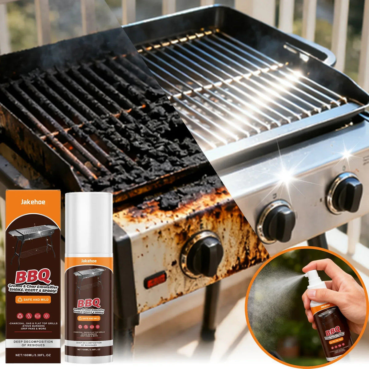 Jakehoe Heavy Duty Grill Cleaner Spray Powerful Degreaser