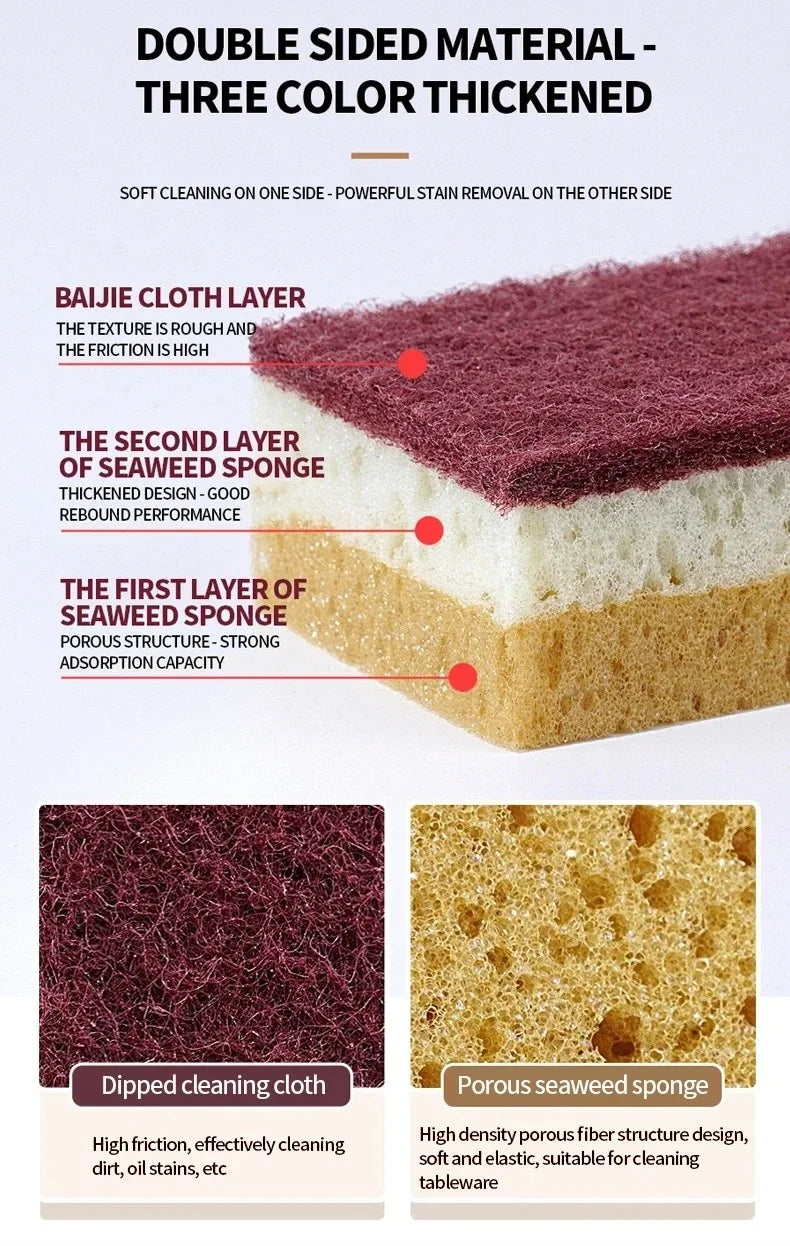 Dishwashing Cleaning Sponge High Density Strong Stain Removal