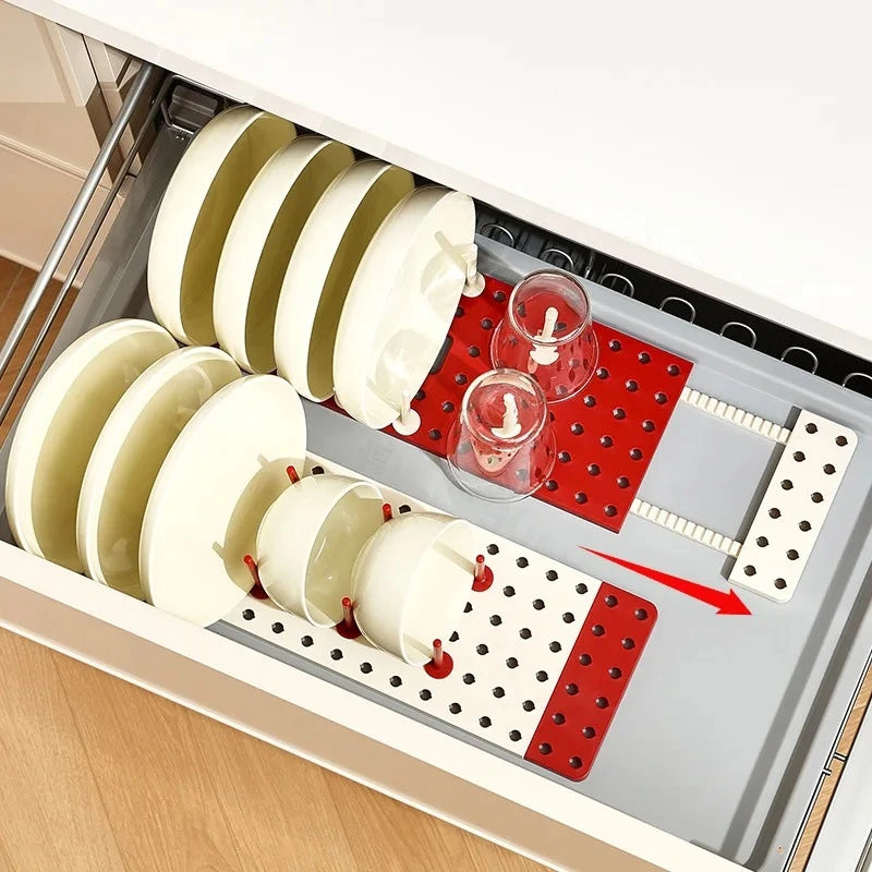 Organizer Dish Draining Drying Rack Telescopic Plate Bowl