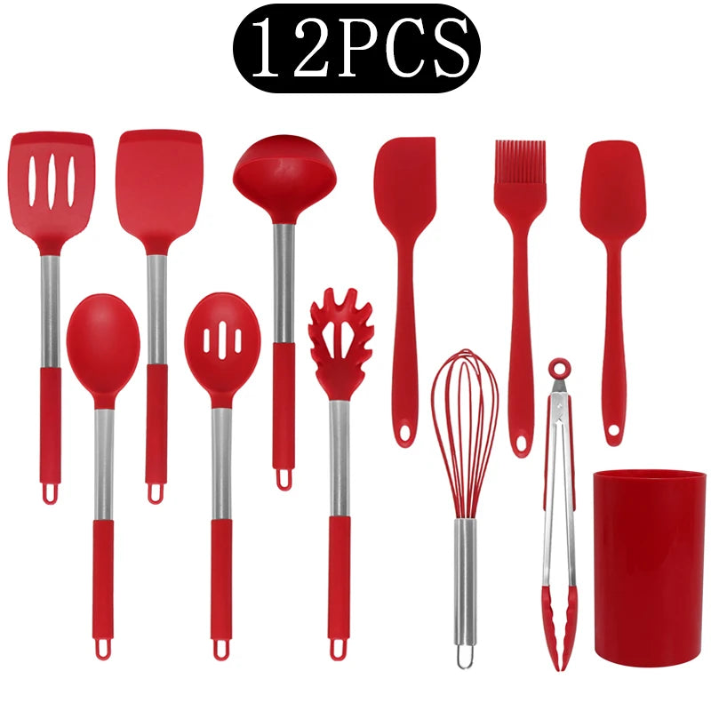 Black Non-Stick Silicone Kitchenware Cooking Utensils Cookware