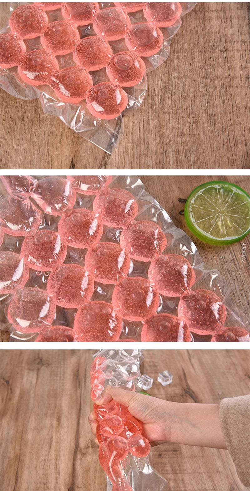 10pcs Disposable Heart Round Shaped Ice Cube Bags