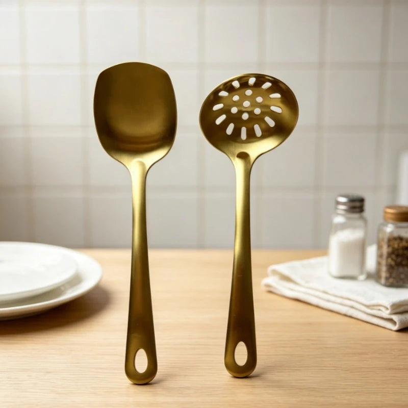 Gold Utensils Stainless Steel Cooking Cooking Spatula Slotted