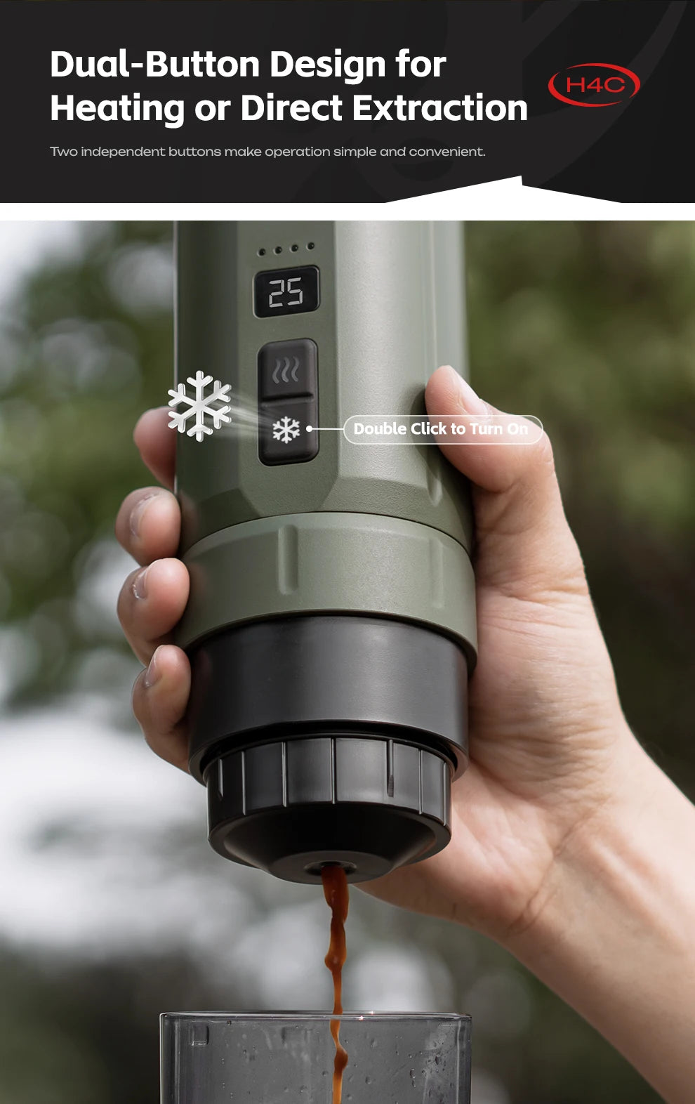 Hibrew H4c Espresso Coffee Machine 3in1 Travel Coffee