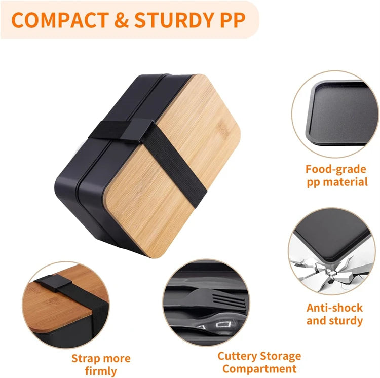 Stackable Bento Box Utensils 1200ml All-In-One Meal Prep