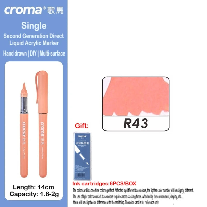 Croma 160/1 Colors Refillable Direct Liquid Acrylic Marker