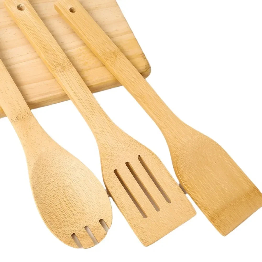 3pcs Safe Bamboo Cookware Ecofriendly Durable Cooking Utensils