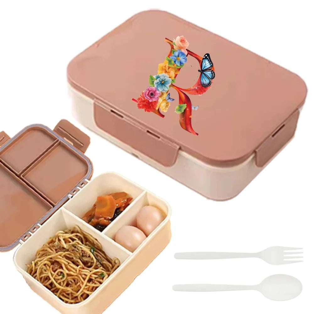 Flip Lid Compartment Lunch Box Food Organizer Case