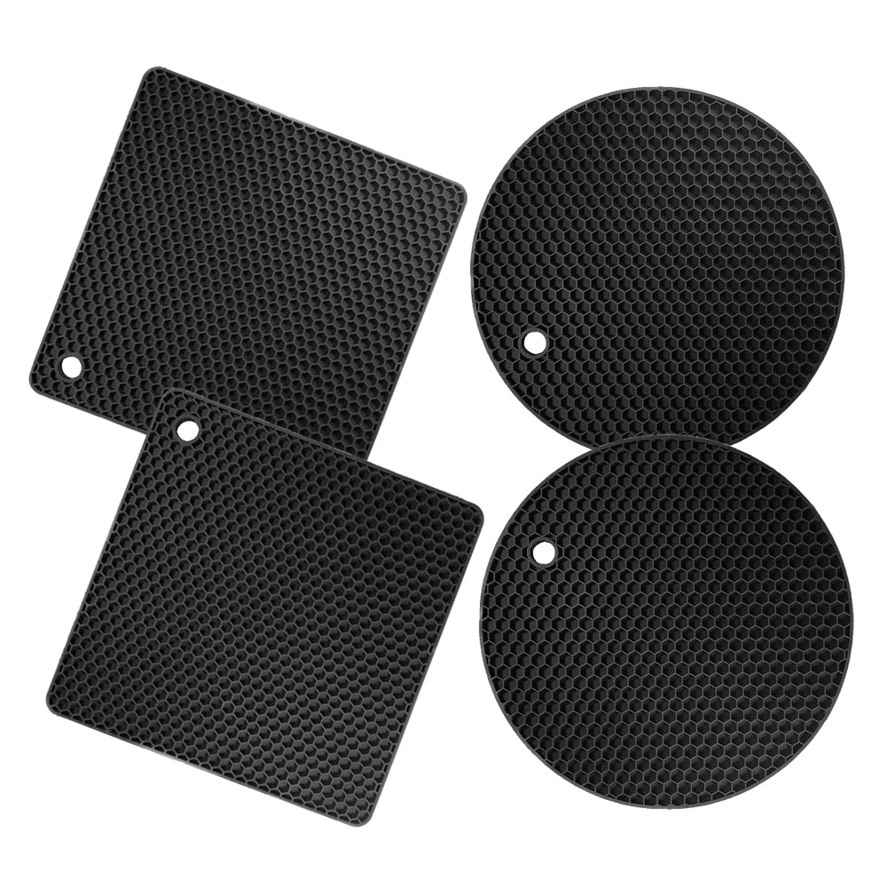 4pcs Silicone Mats Pot Holders Drying Mat Potholders