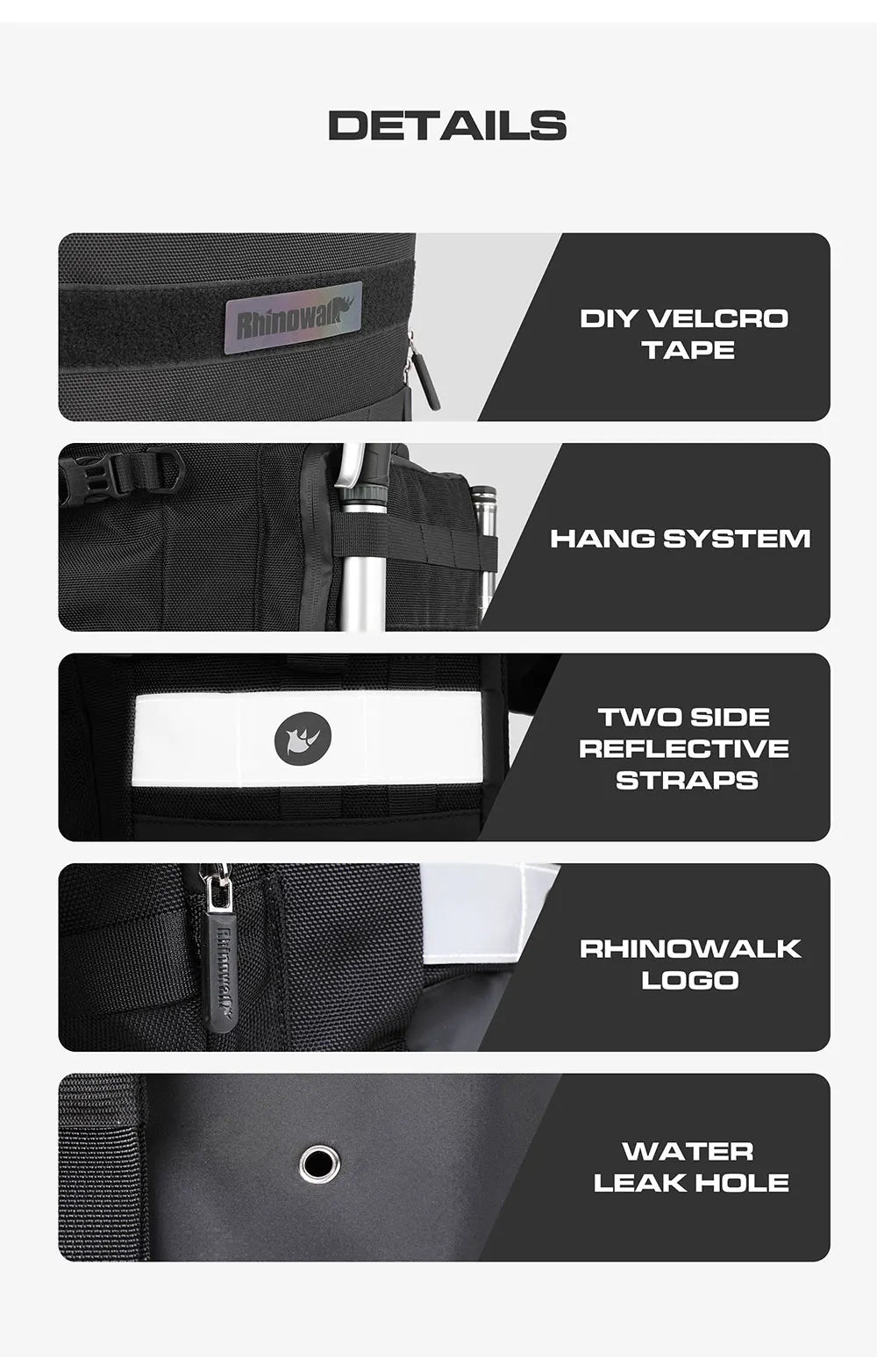 Rhinowalk 2pcs Motorcycle Saddle Bag Motor Bag 3d