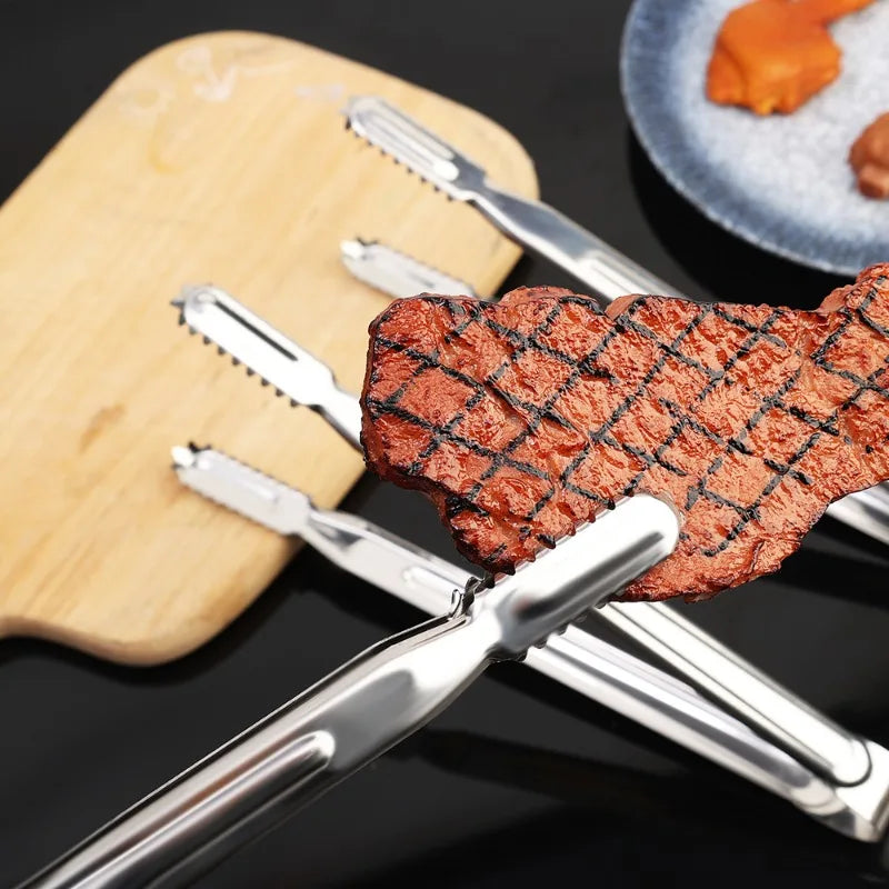 Barbecue Clip Stainless Steel Bbq Tongs Salad Food