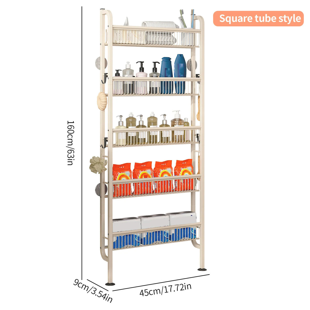 Behind Door Slim Storage Rack Narrow Organizer Shelf