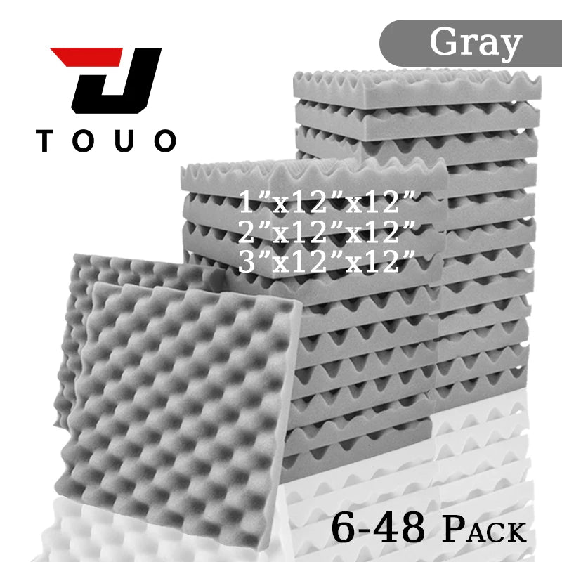 Touo Acoustic Foam 6/12/24/48pc Acoustic Sponge Sound Insulation