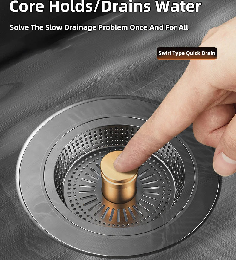 Universal Sink Strainer Stainless Steel Pop-Up Drain Plug