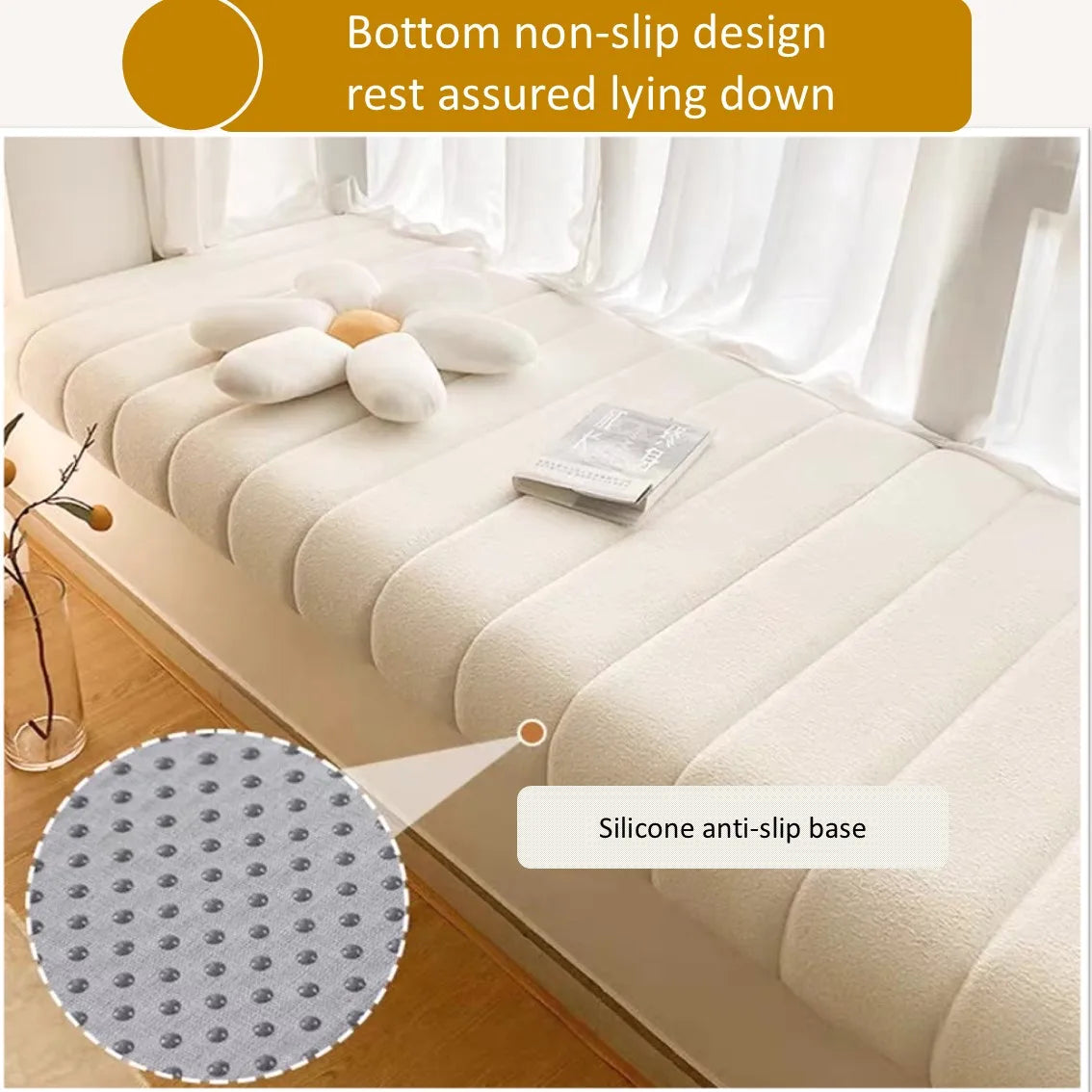 Custom Teddy Waterproof Fabric Sofa Cushion Bay Window