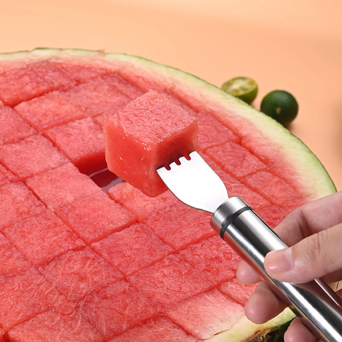 Stainless Steel Watermelon Cutting Functional Watermelon Fork