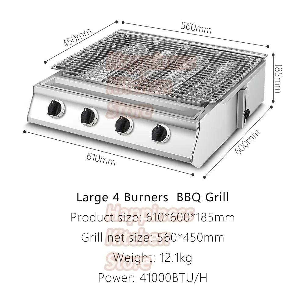 Commercial Bbq Grill Smokeless Lpg Barbecue Stove Grill