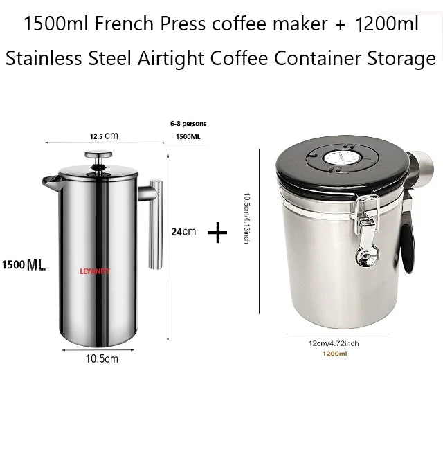 5l Coffee Maker French Press Stainless Steel Espresso