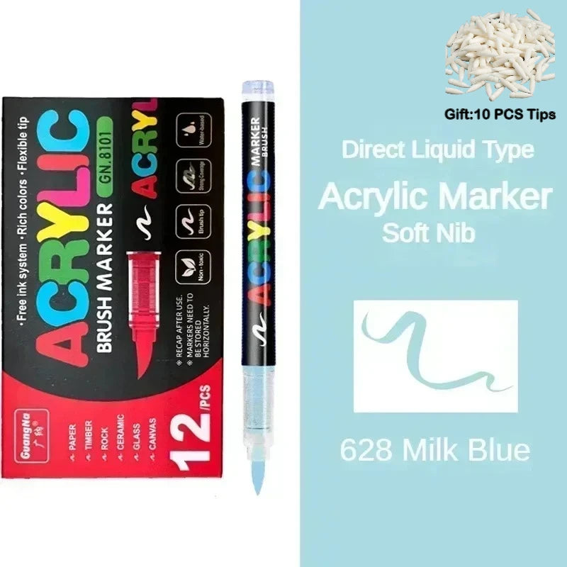 Guangna 12-360 Colors Acrylic Paint Pens Pencil Brush