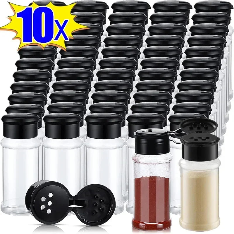 Clear Spices Bottle Salt Pepper Shakers Plastic Barbecue