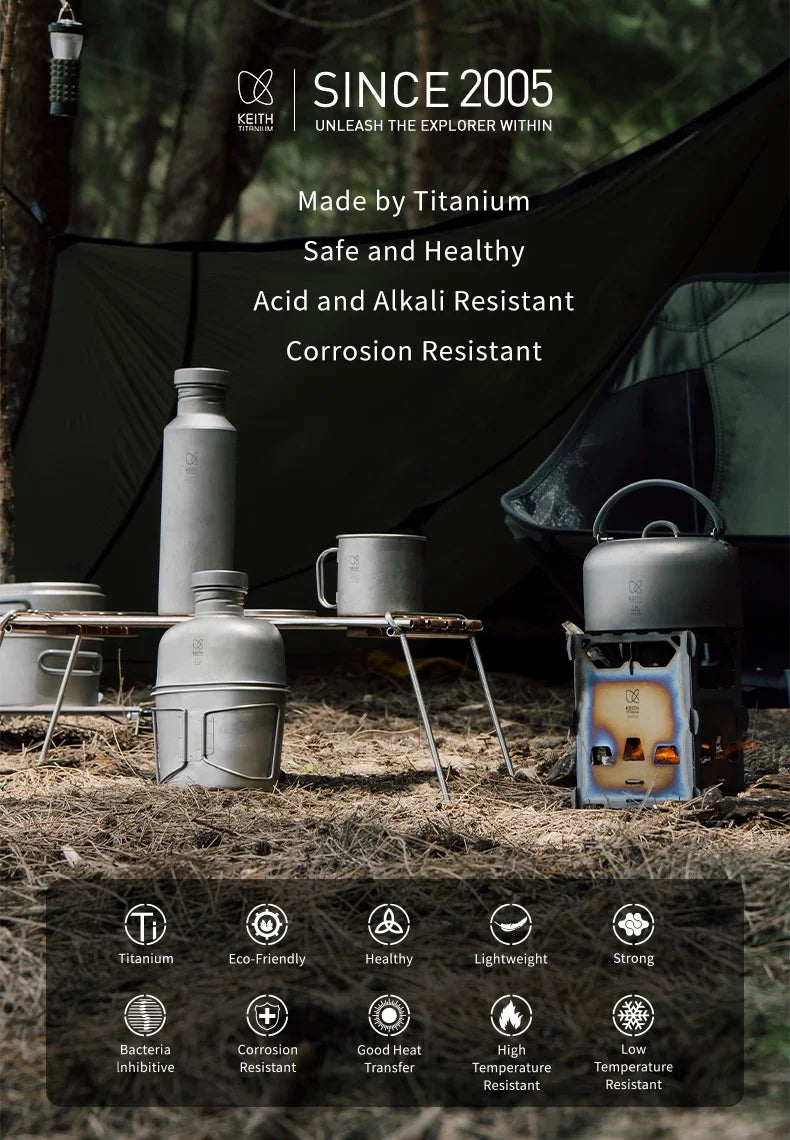 Keith Pure Titanium High-Altitude Mountain Pressure Cooker 8l