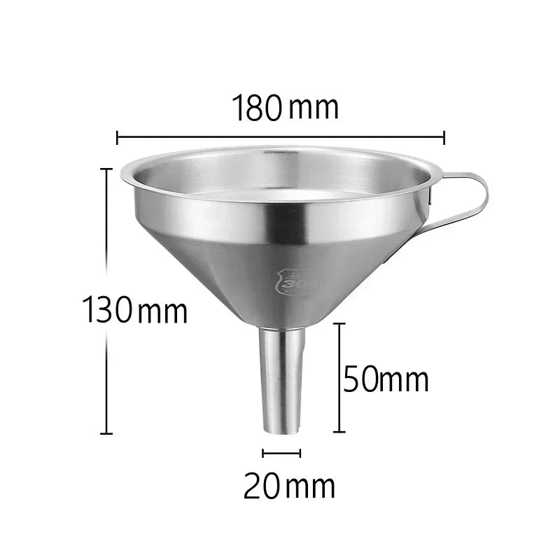 304 Stainless Steel Funnel Metal Wide Mouth Funnel