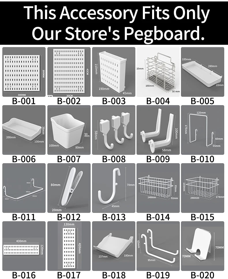 Nordic Pegboard Used Door Wall Garage Storage Display