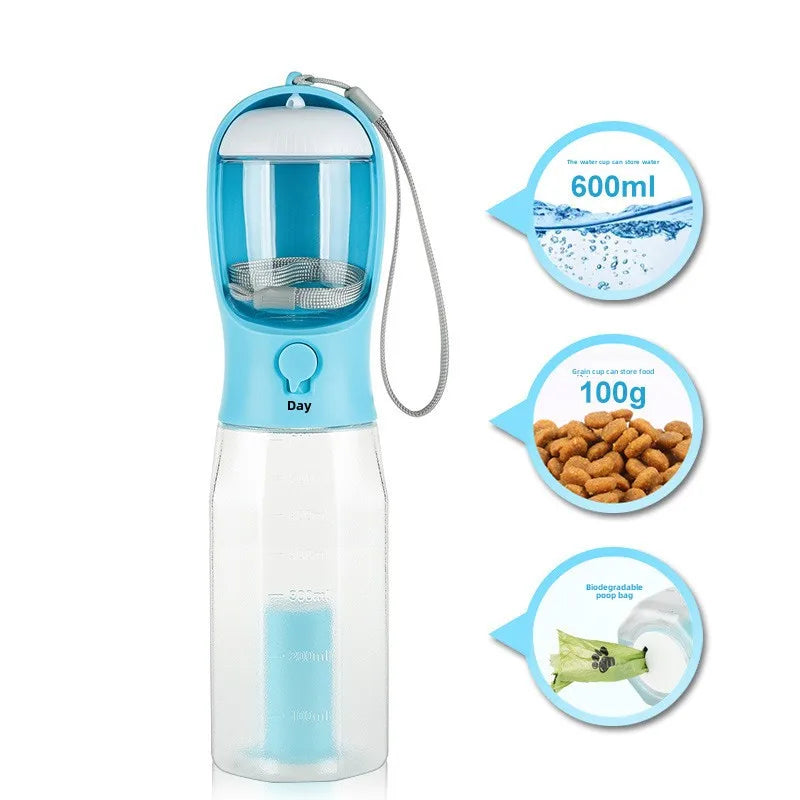 In Dog Water Bottle Poop Bag Dispenser Pet