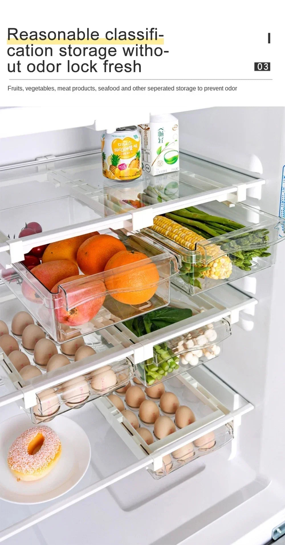Fridge Egg Drawers Refrigerator Egg Storage Container