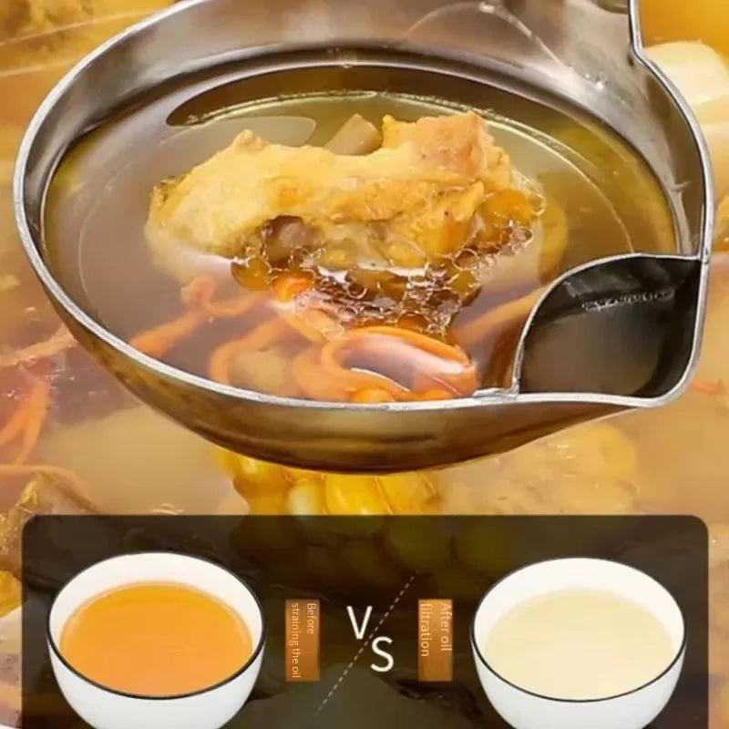 Stainless Steel Oil Separating Spoon Soup Colander Gravy
