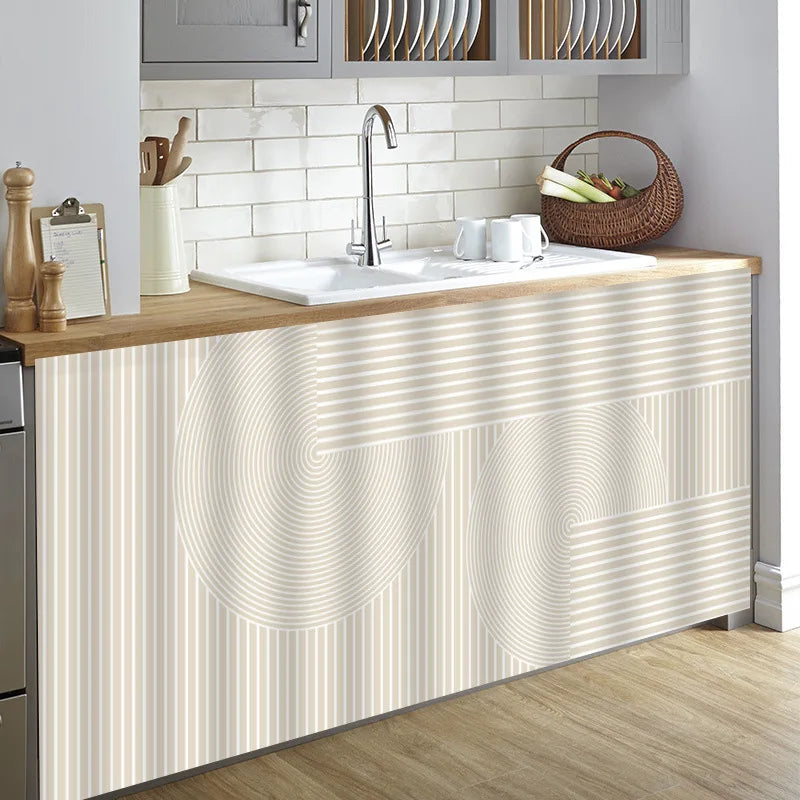 Vikama Minimalist Geometric Velcro Curtain Sink Cabinet Storage
