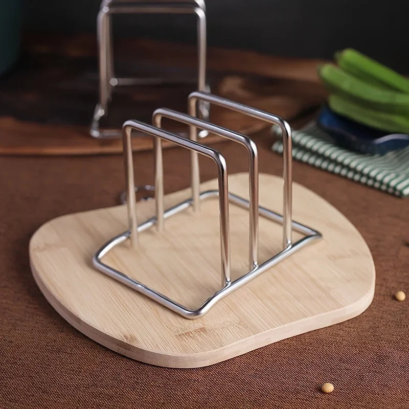 1pc Space-Saving Stainless Steel Pot Lid Cutting Board