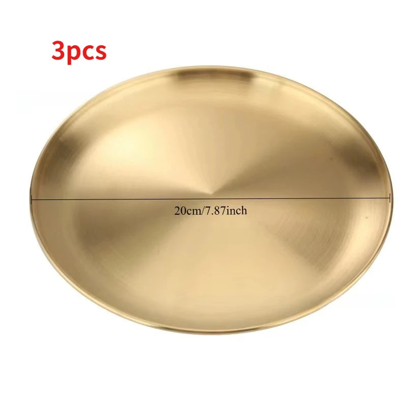 Stainless Steel Metal Dining Disc Round Bone Spitting