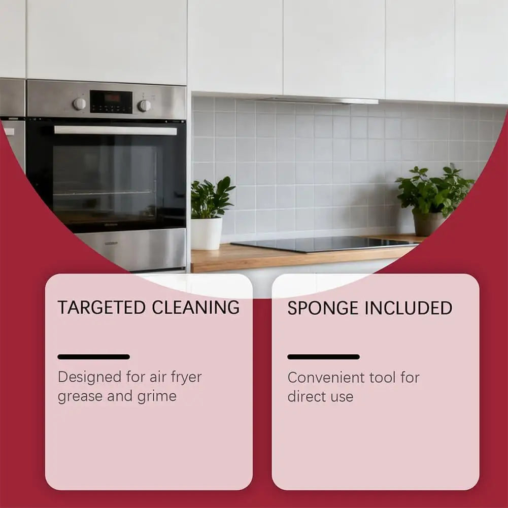 100ml Air Fryer Cleaner Spray Cleaning Sponge Removes