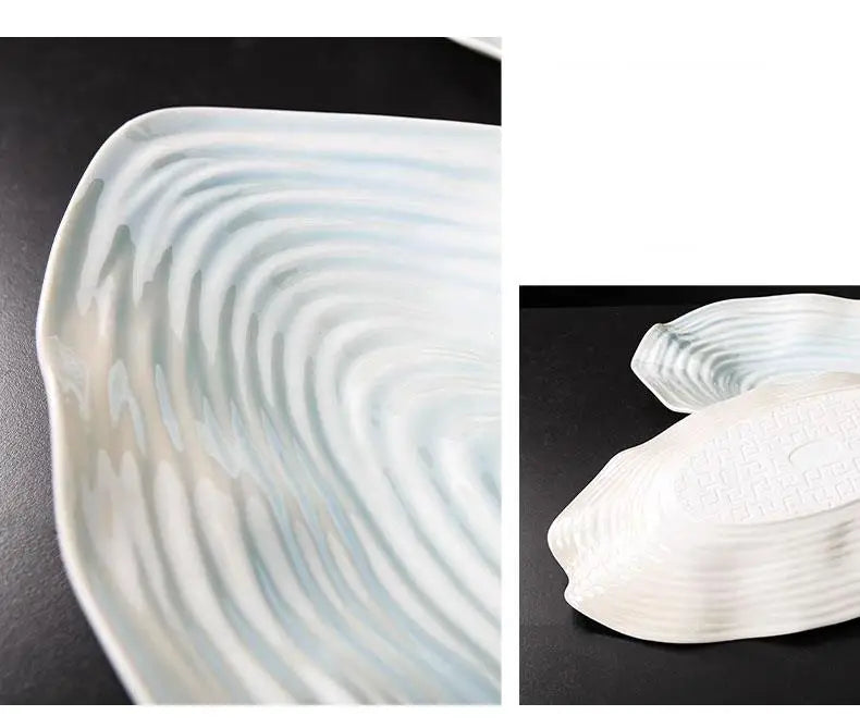 Irregular Ceramic Dinner Plate Restaurant Sashimi Seafood Fish