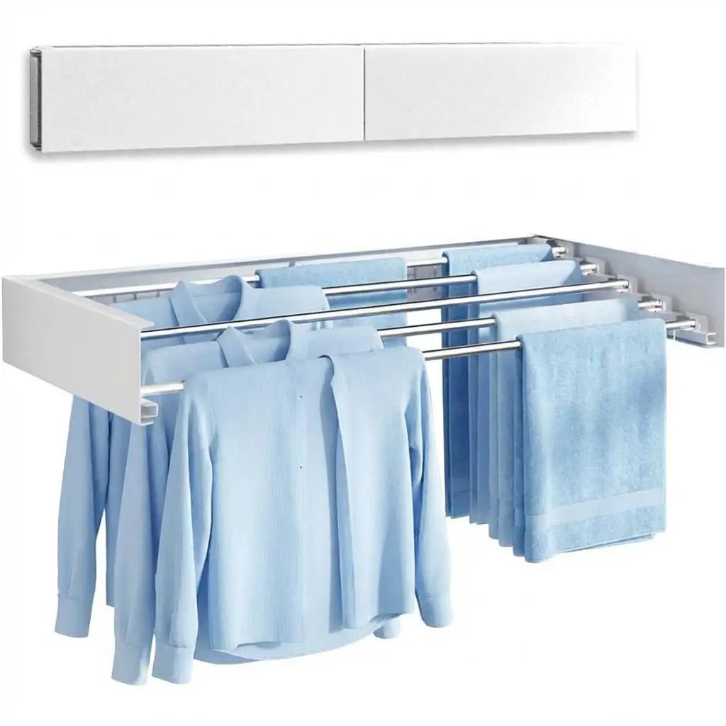 Wall Mounted Folding Clothes Drying Rack 5/6 Collapsible