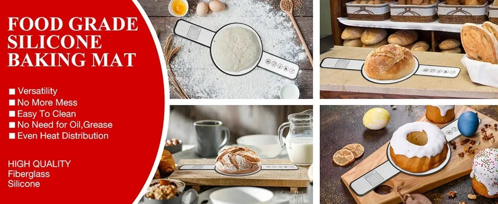 Silicone Baking Mat Long Handles Kneading Pad Dough